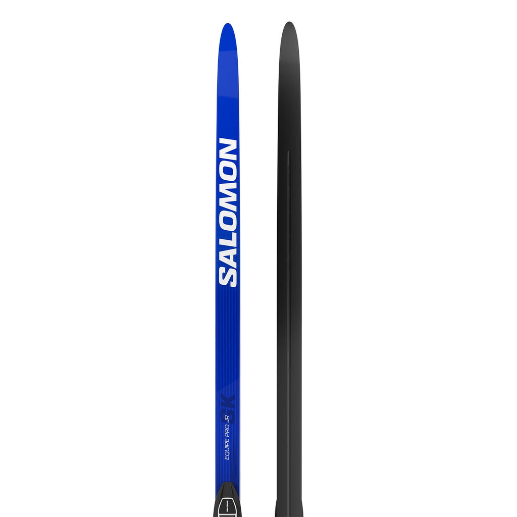 Salomon Junior Equipe Pro Skate Skis + Prolink Access Bindings - top and base, close-up