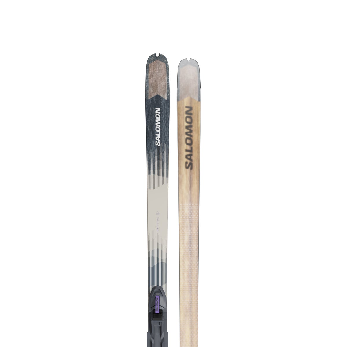 Salomon Outside 82 Grip Backcountry Skis + BC Outside Bindings - top and base, close-up