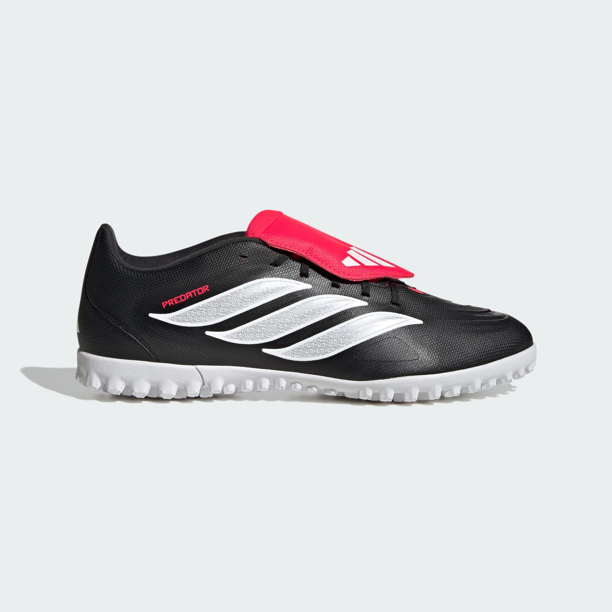 Adidas Predator Club Fold-Over Tongue Turf Soccer Shoes Core Black/Cloud White/Lucid Red - lateral