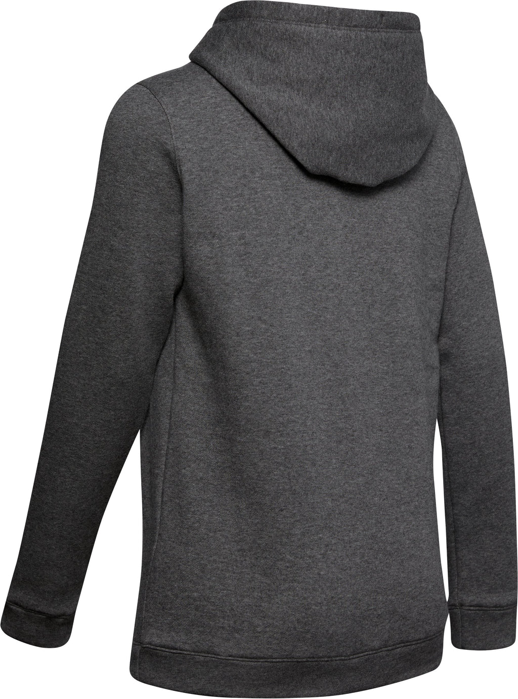 Under Armour Women's Hustle Fleece Hoodie in Carbon Heather - back flat lay