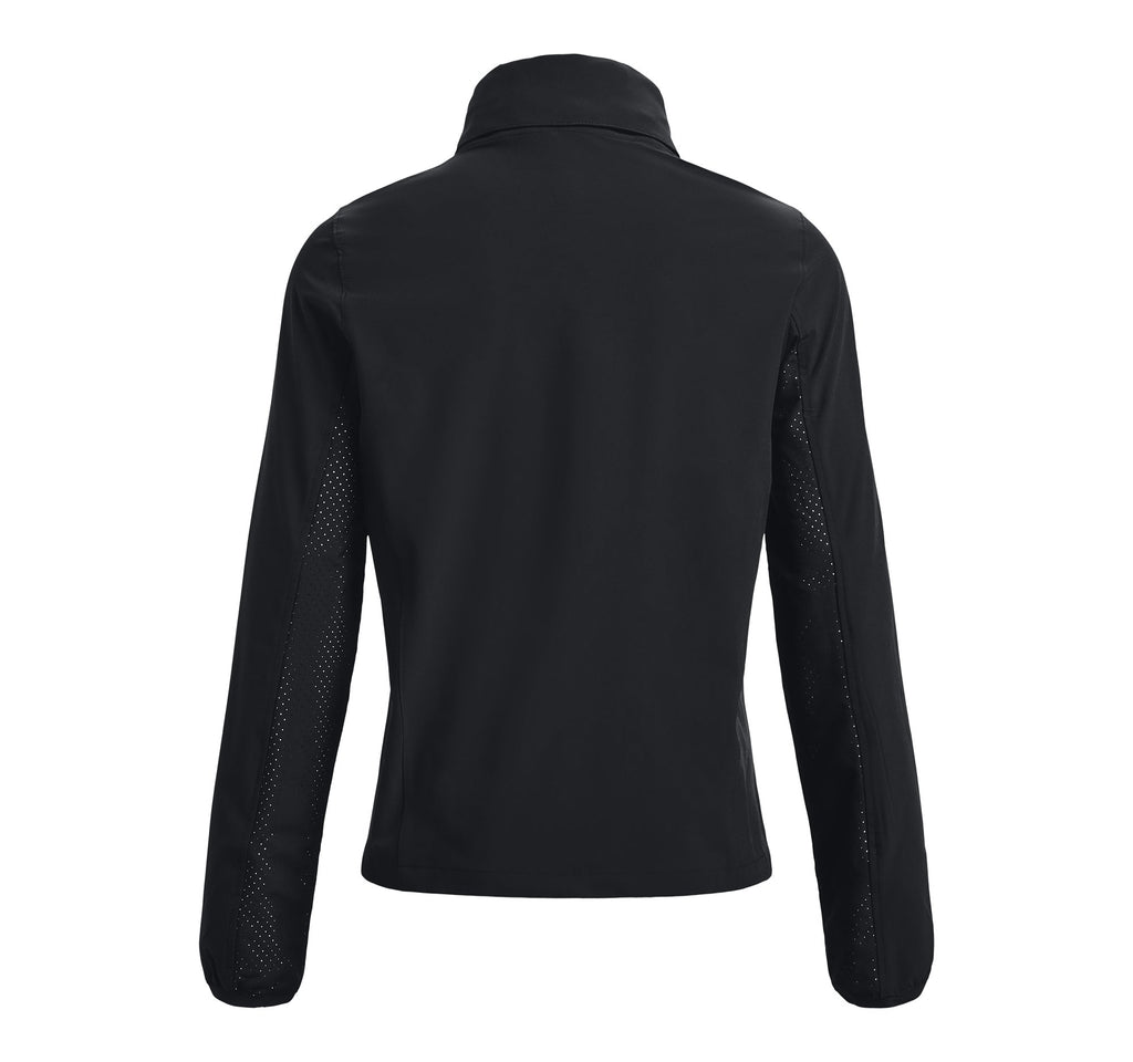 Under Armour Women's Squad 3.0 Warm-Up Jacket in Black - back flat lay