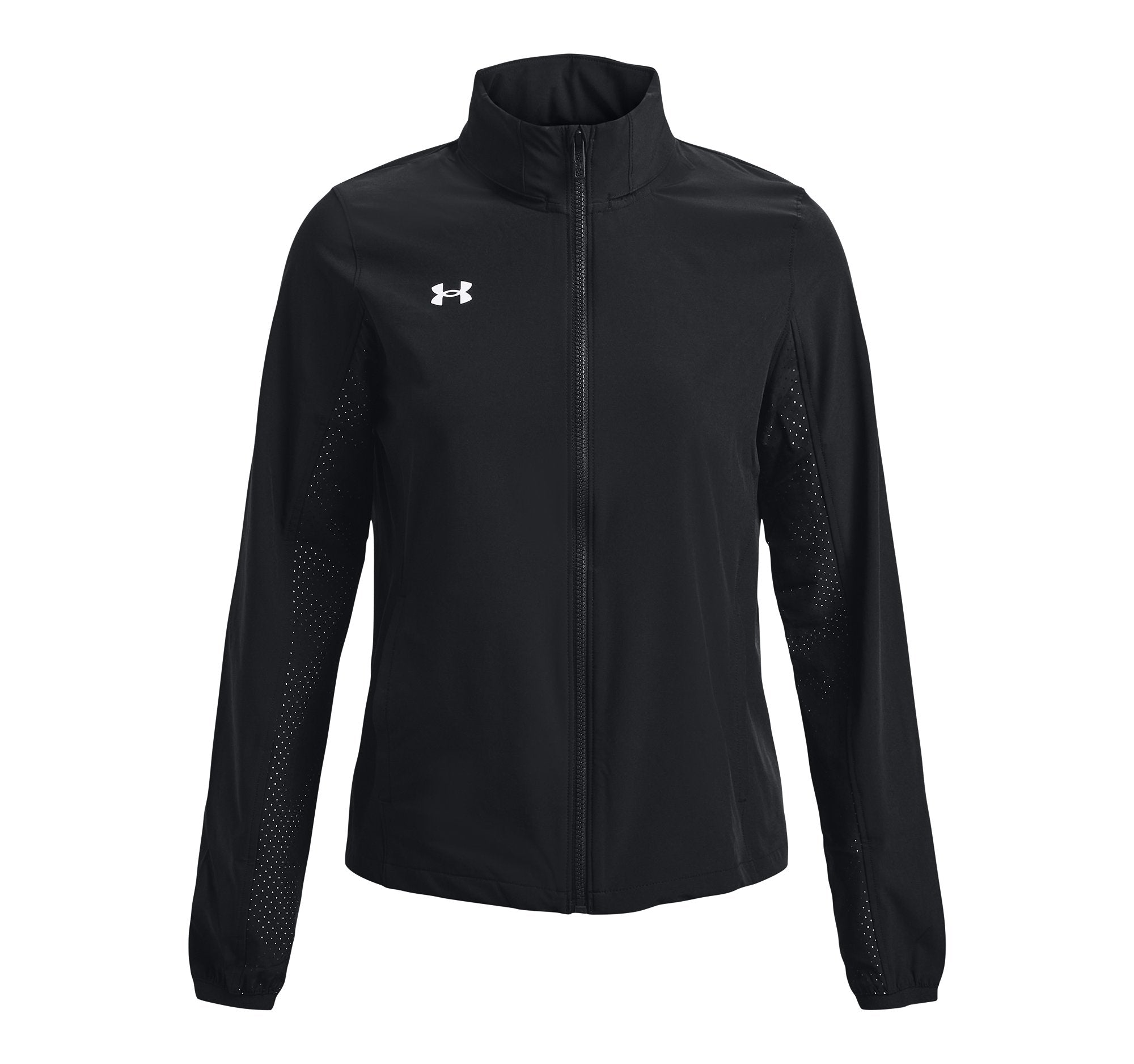 Under Armour Women's Squad 3.0 Warm-Up Jacket in Black - front flat lay
