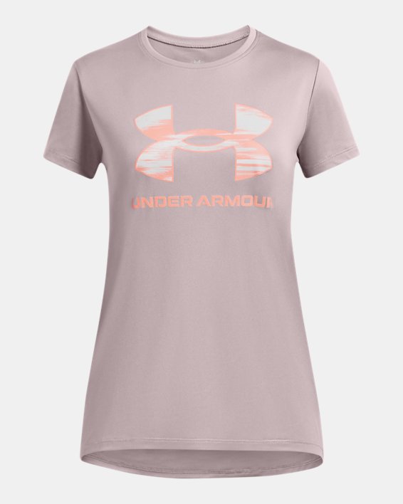 Girl's Tech Print Fill Big Logo Short Sleeve