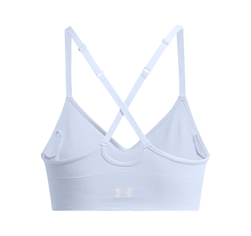 Under Armour Women's Vanish Seamless Mid Sports Bra Blue/White - back
