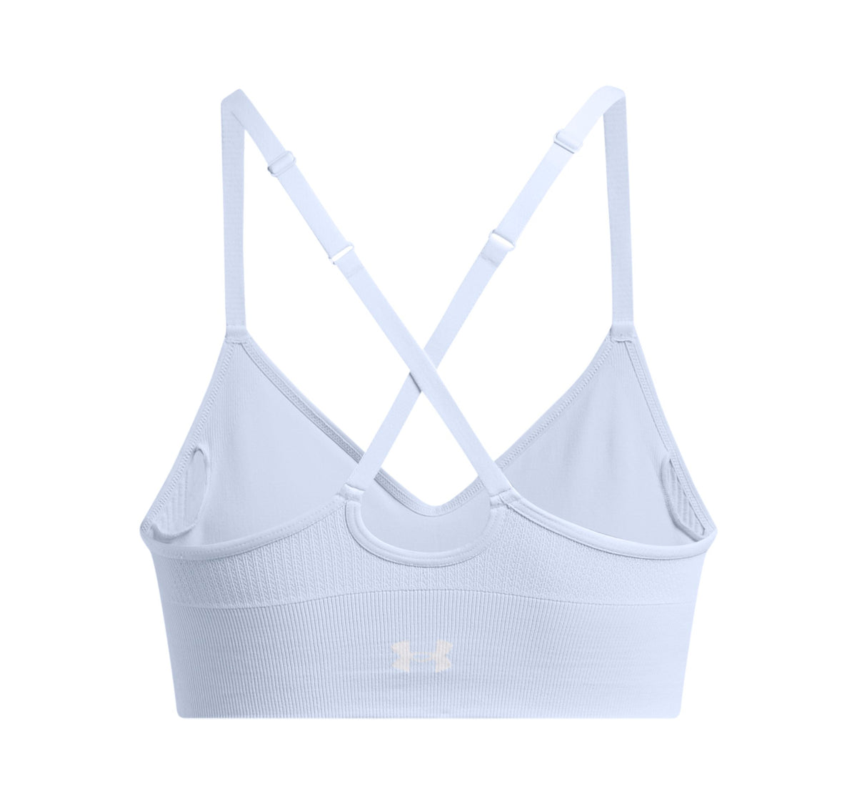 Under Armour Women's Vanish Seamless Mid Sports Bra Blue/White - back