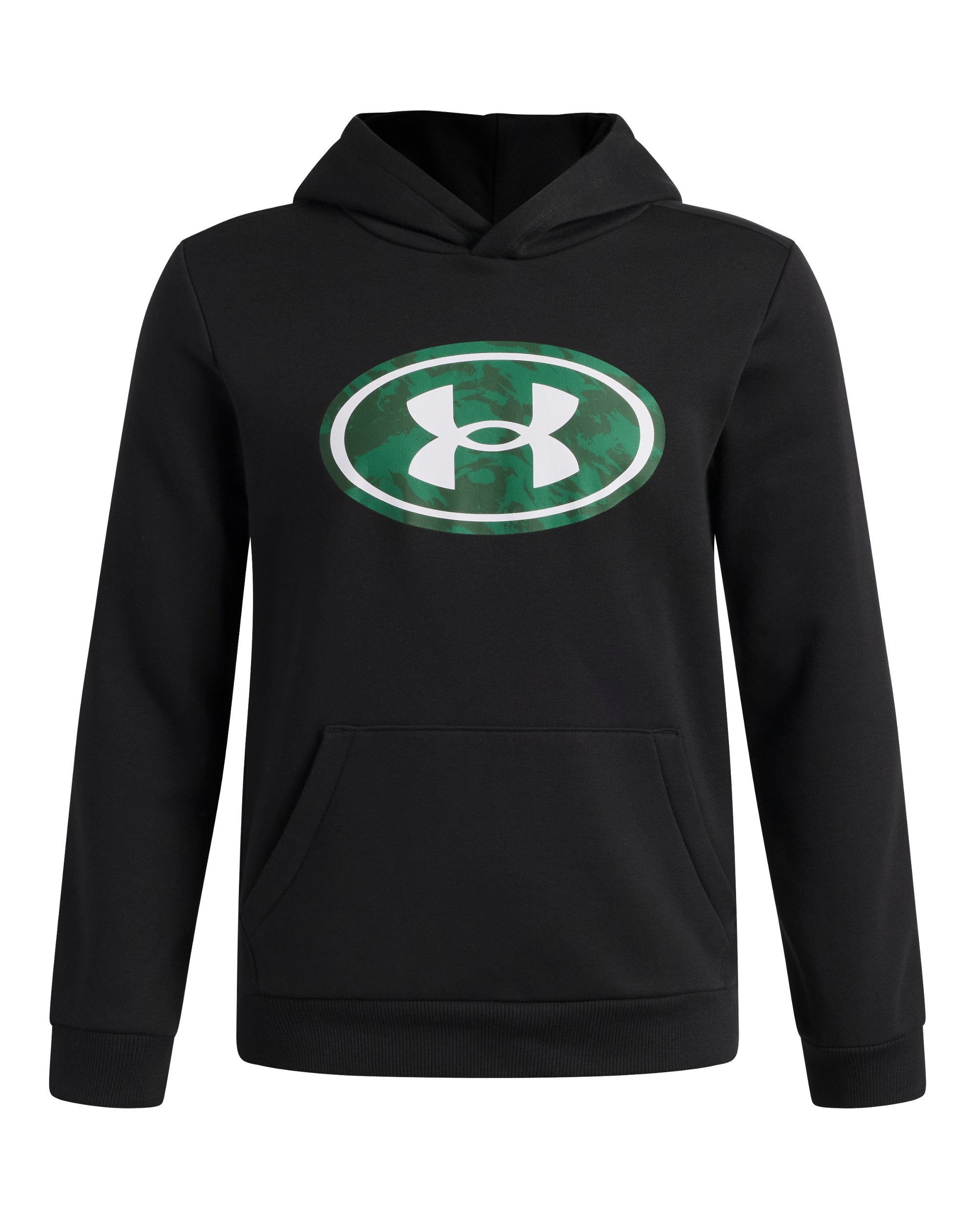 UA Boys' Rival Fleece Key Print Fill Hoodie Ultimate Black