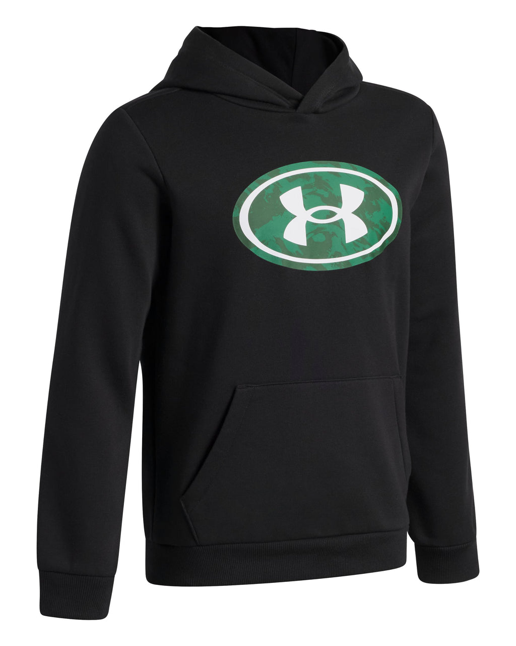 UA Boys' Rival Fleece Key Print Fill Hoodie Ultimate Black side