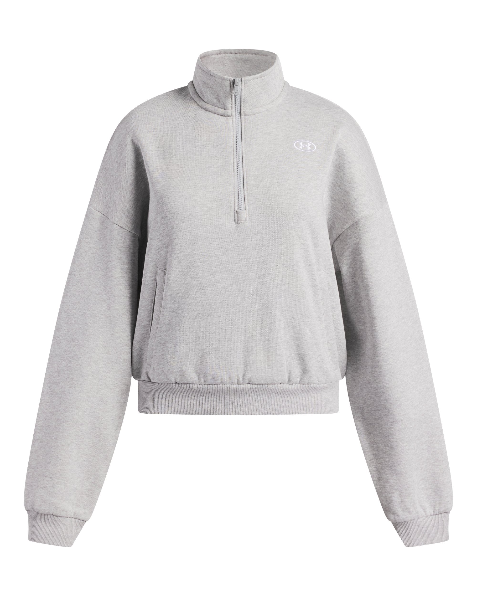 UA Girls' Rival Fleece Half Zip Mod Gray