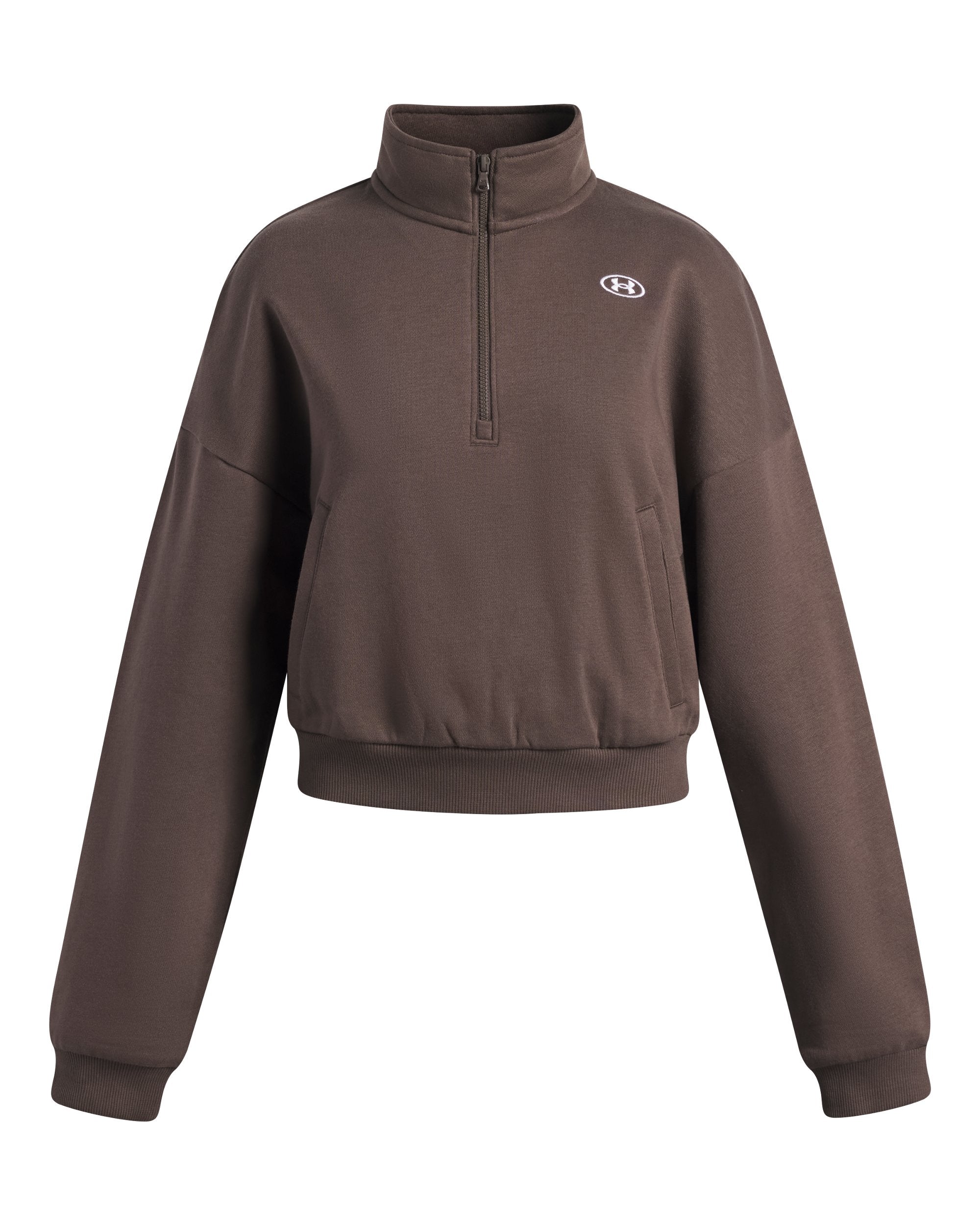 UA Girls' Rival Fleece Half Zip Peppercorn