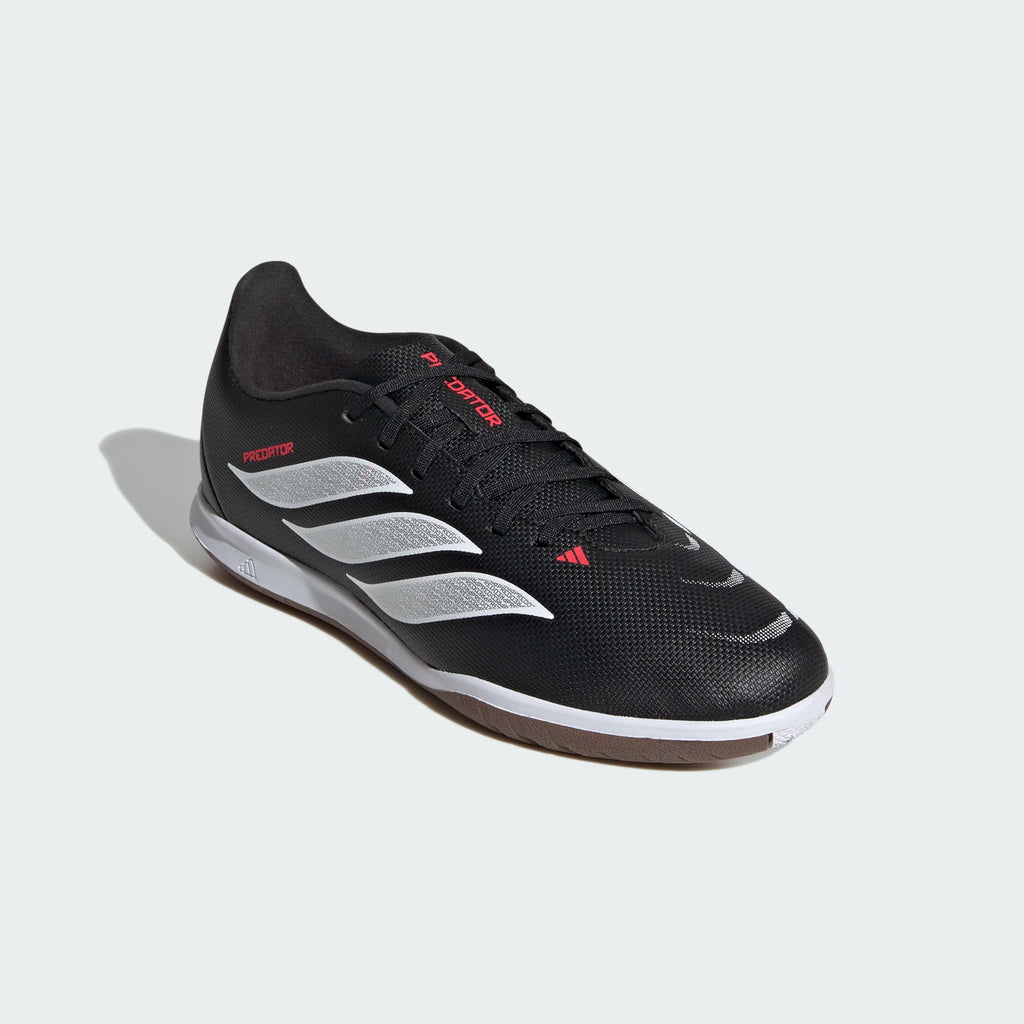 Adidas Kid's Predator Club Indoor Sala Soccer Shoes Core Black/Cloud White/Lucid Red - three-quarter front