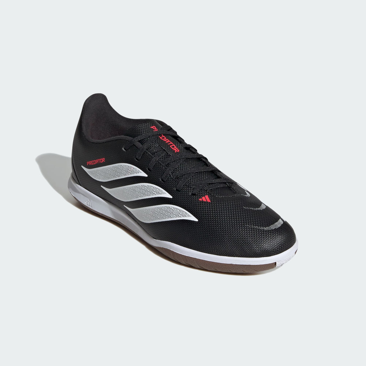 Adidas Kid's Predator Club Indoor Sala Soccer Shoes Core Black/Cloud White/Lucid Red - three-quarter front
