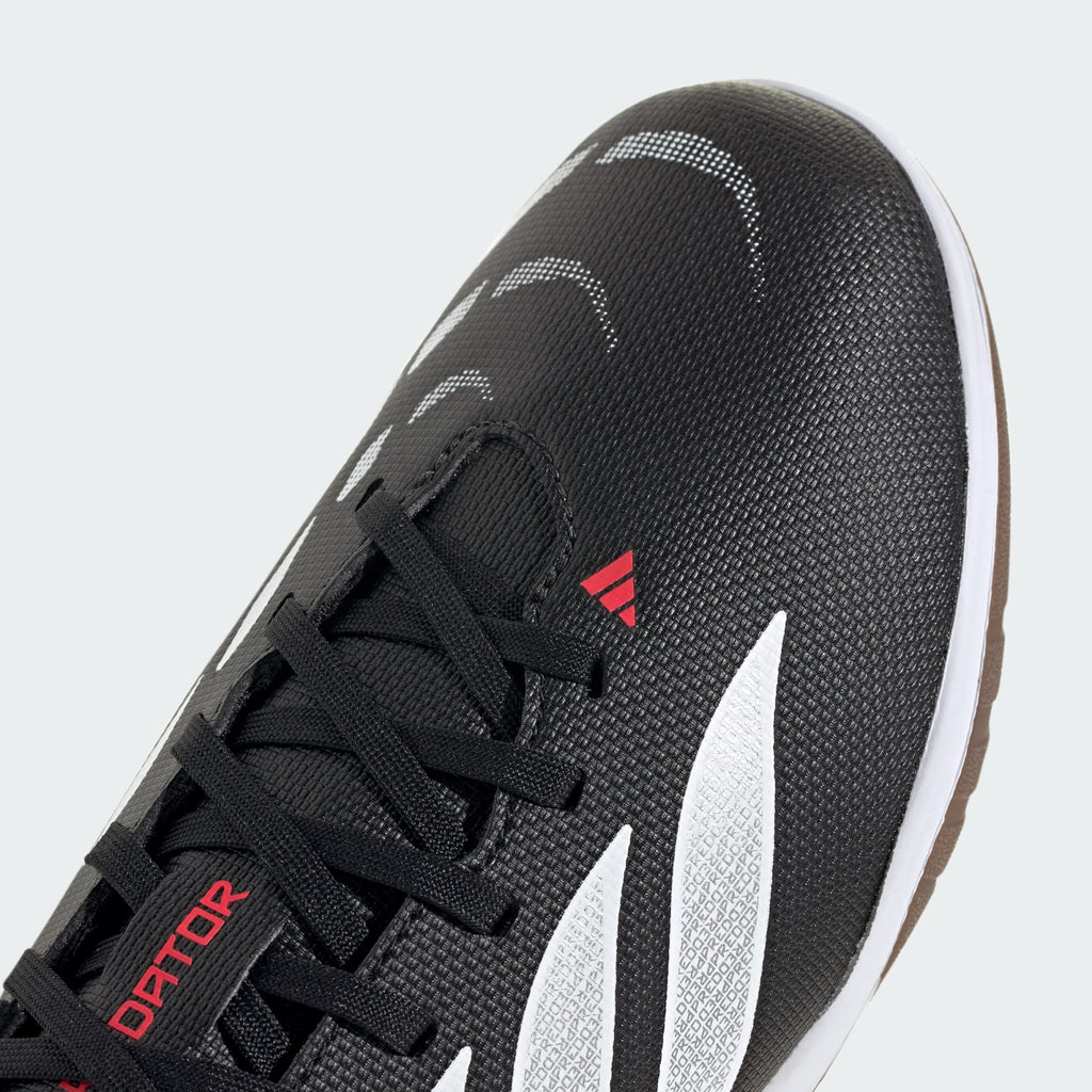 Adidas Kid's Predator Club Indoor Sala Soccer Shoes Core Black/Cloud White/Lucid Red - upper detail