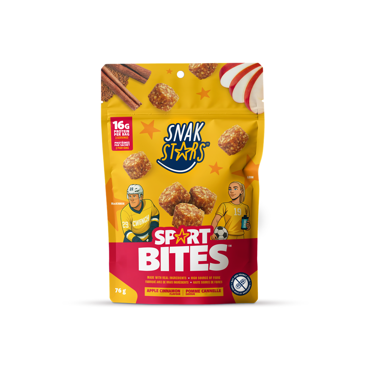 Snak Stars Sport Bites - 76 g - Apple Cinnamon, bag