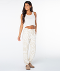 Roxy Women's Maile Pant - Parchment Cool Surf, front view, full length