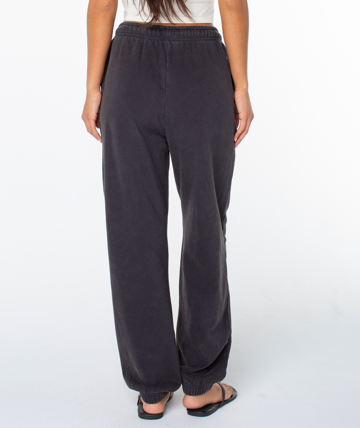 Roxy Women's Maile Pant - Phantom Palm Tree, back view