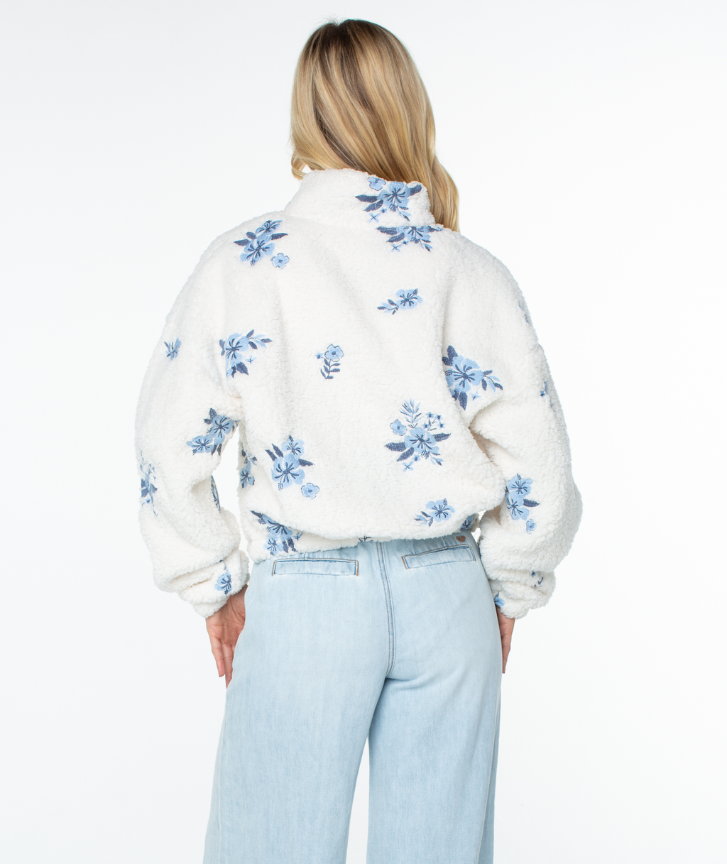 Roxy Women's Cold Surf Fleece Top - Wild Wind Winter Surf, back view