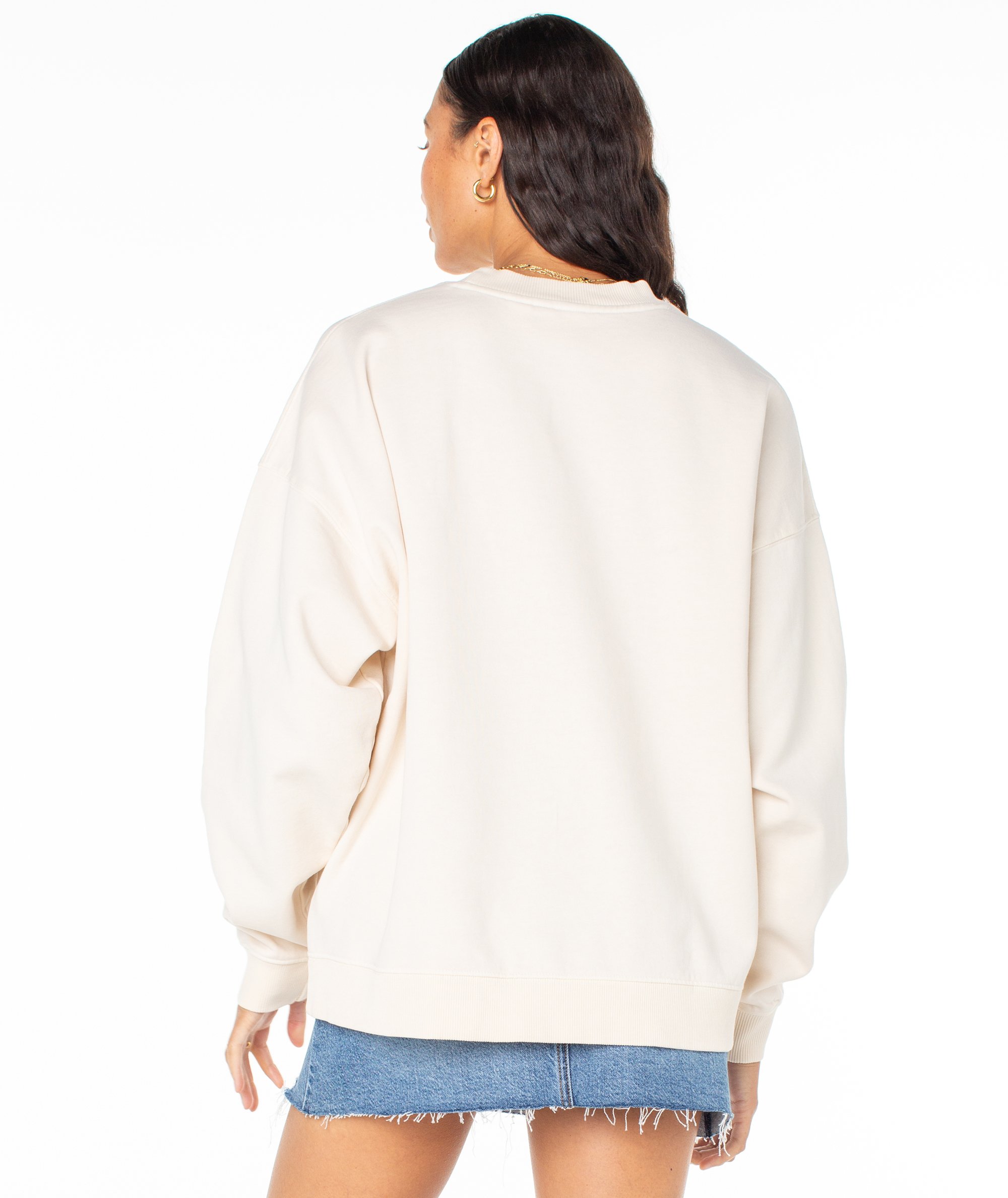 Roxy Women's Lineup Oversized Crew - Pink Champagne Paraiso - back
