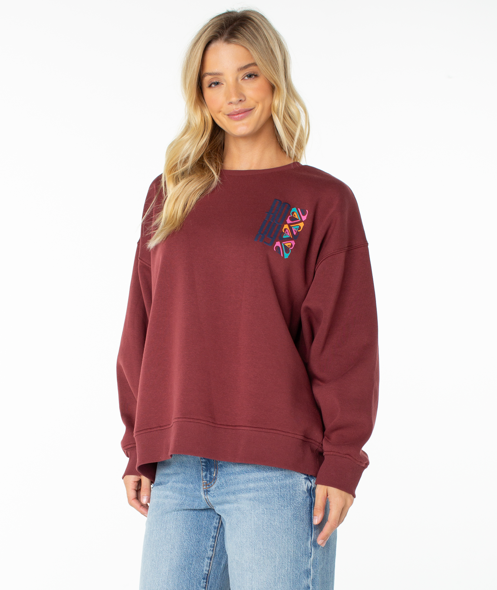 Roxy Women's Morning Stroll Crewneck Sweatshirt - PORT OCEANVIEW