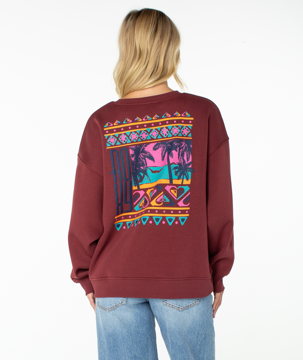 Roxy Women's Morning Stroll Crewneck Sweatshirt - PORT OCEANVIEW