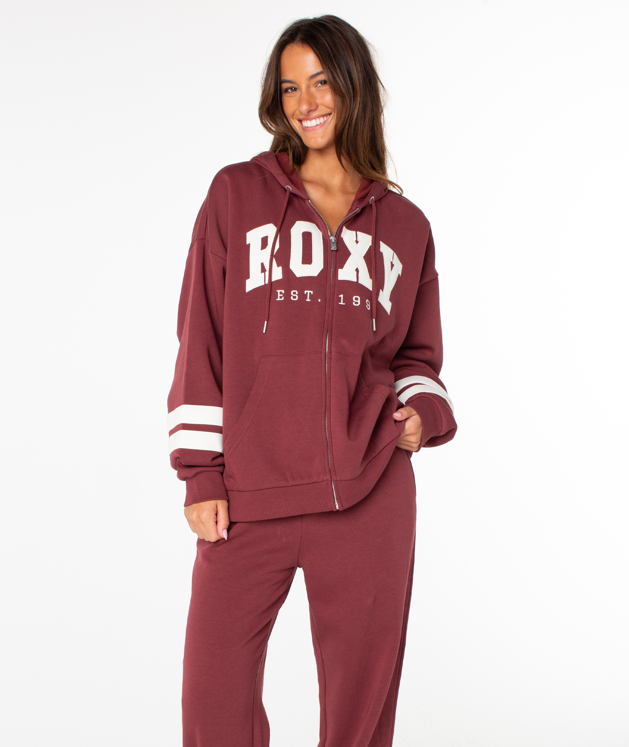 Roxy Women's Sunset Zip Hoodie - PORT END GAME