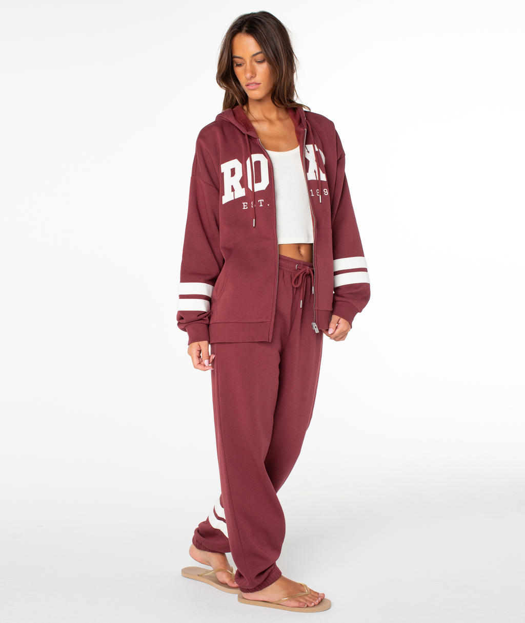 Roxy Women's Sunset Zip Hoodie - PORT END GAME
