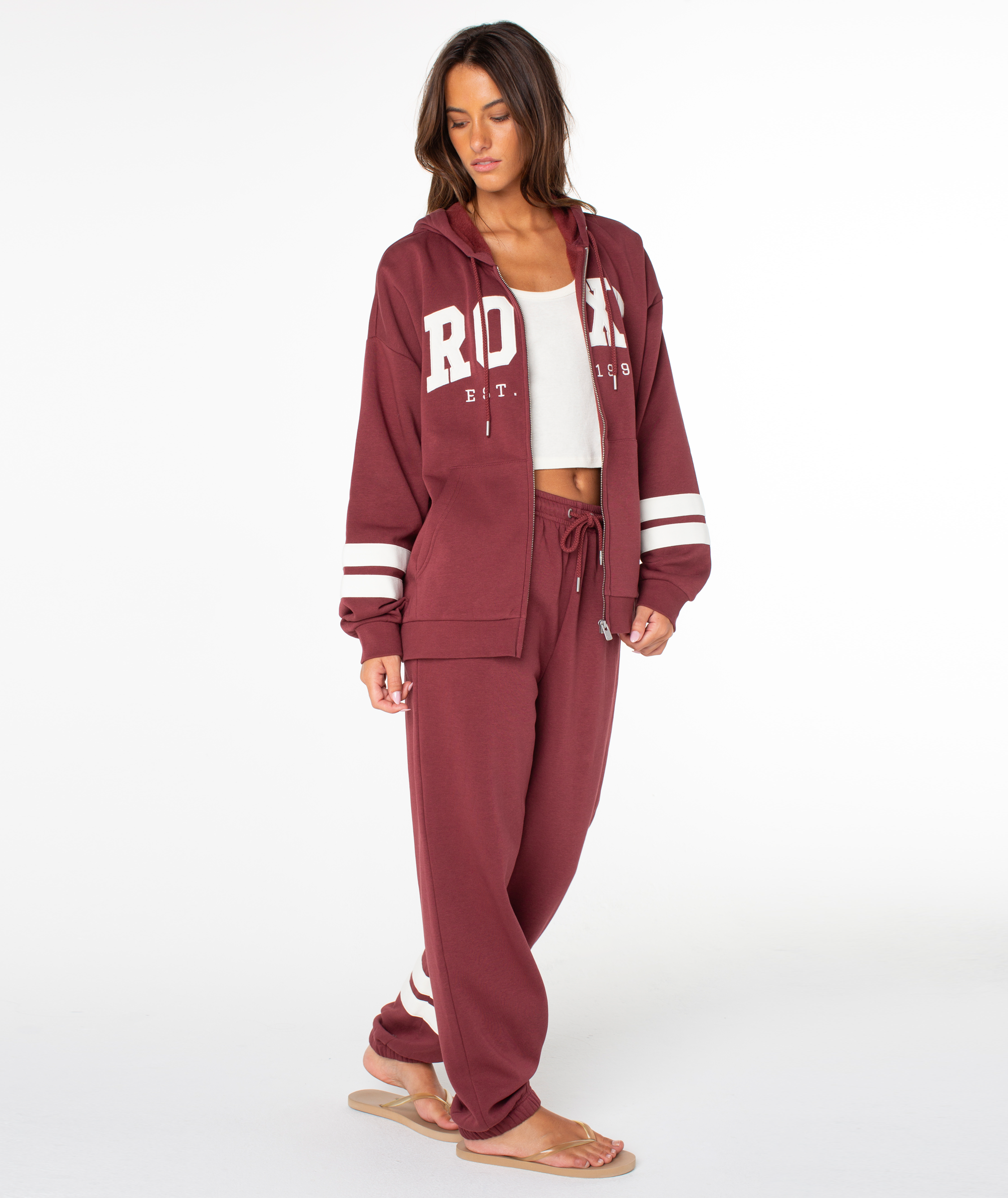 Roxy Women's Sunset Zip Hoodie - PORT END GAME