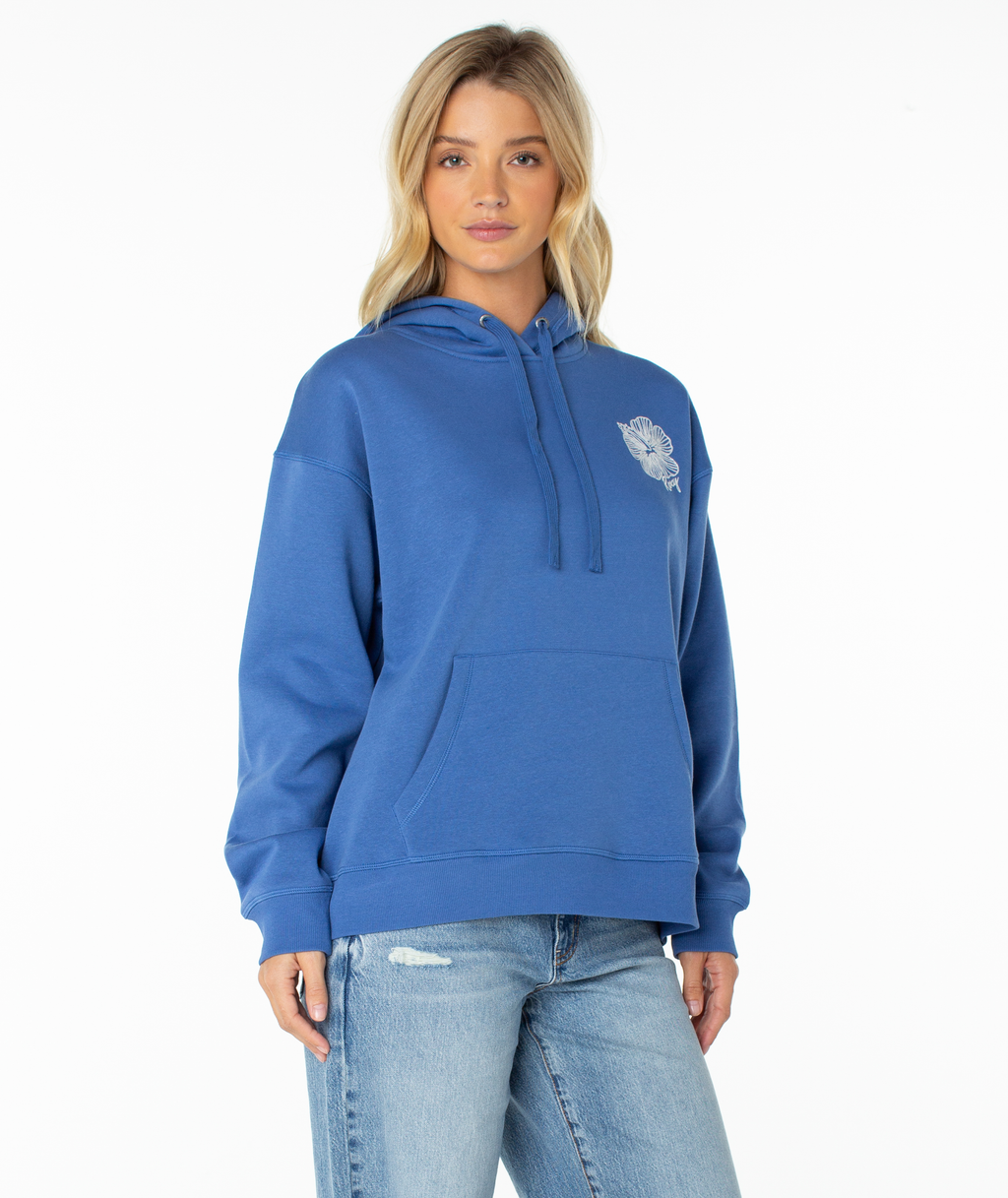 Roxy Women's Wailea Floral Hoodie - DUTCH BLUE STITCHED HIBISCUS