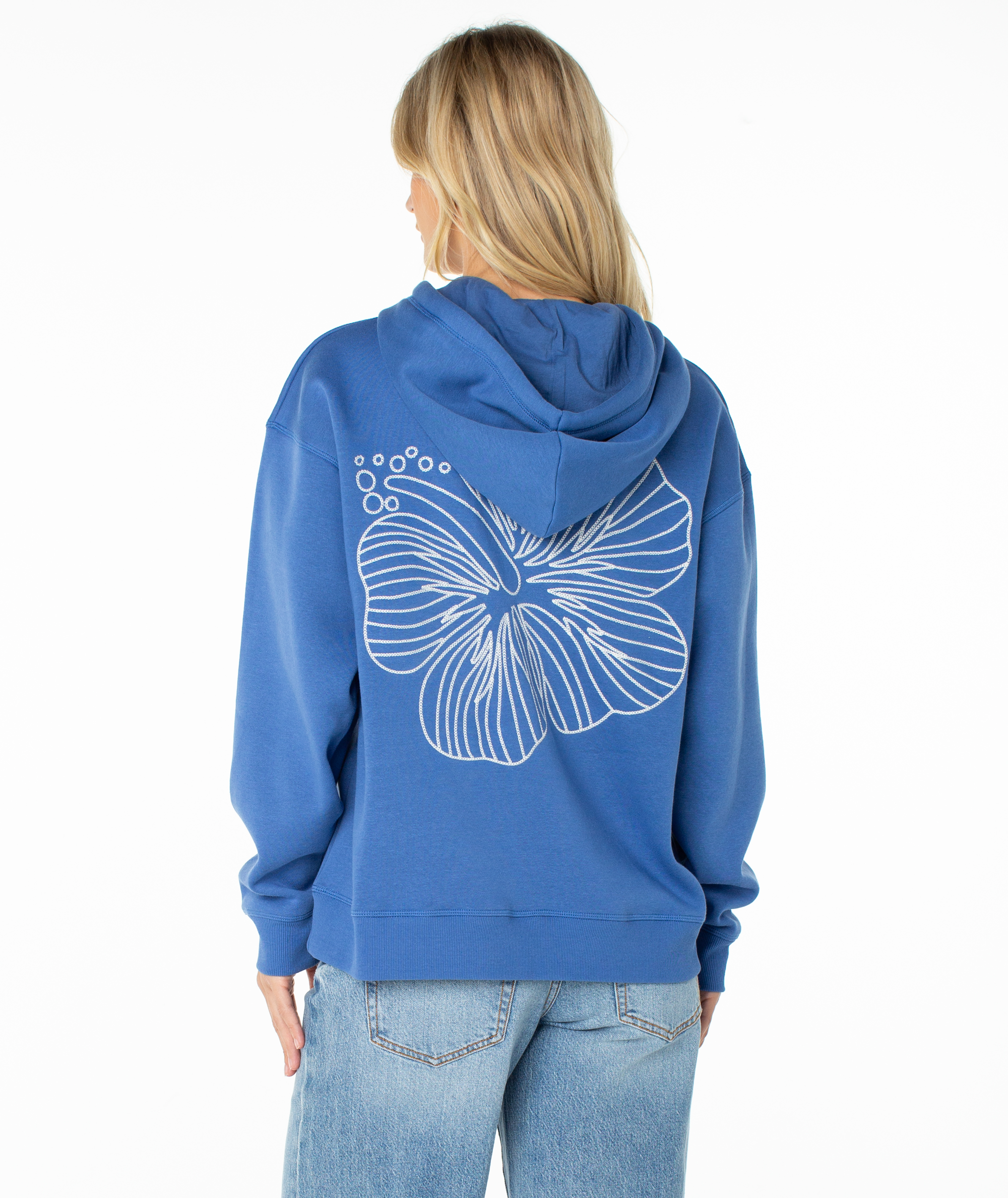 Roxy Women's Wailea Floral Hoodie - DUTCH BLUE STITCHED HIBISCUS