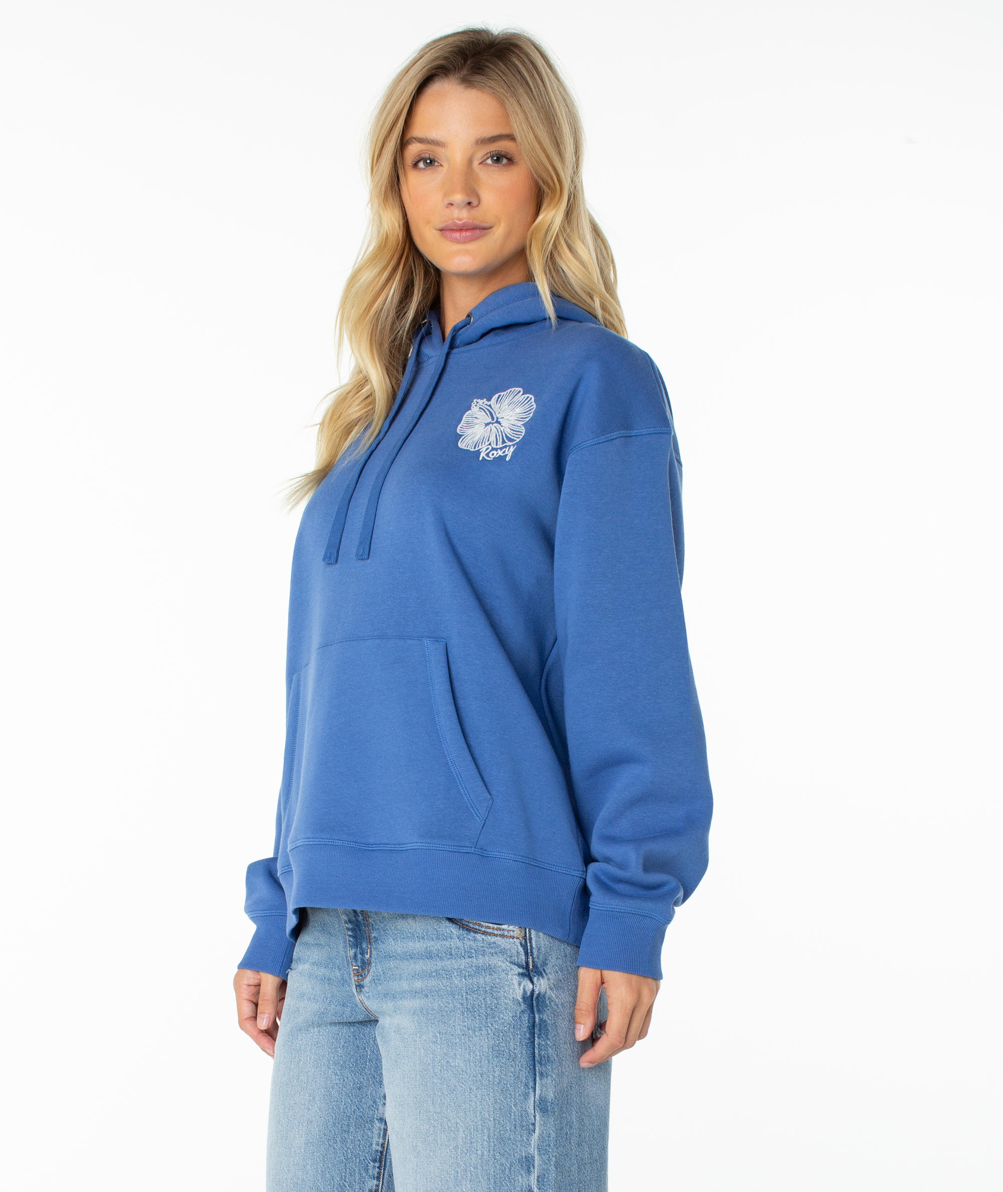 Roxy Women's Wailea Floral Hoodie - DUTCH BLUE STITCHED HIBISCUS
