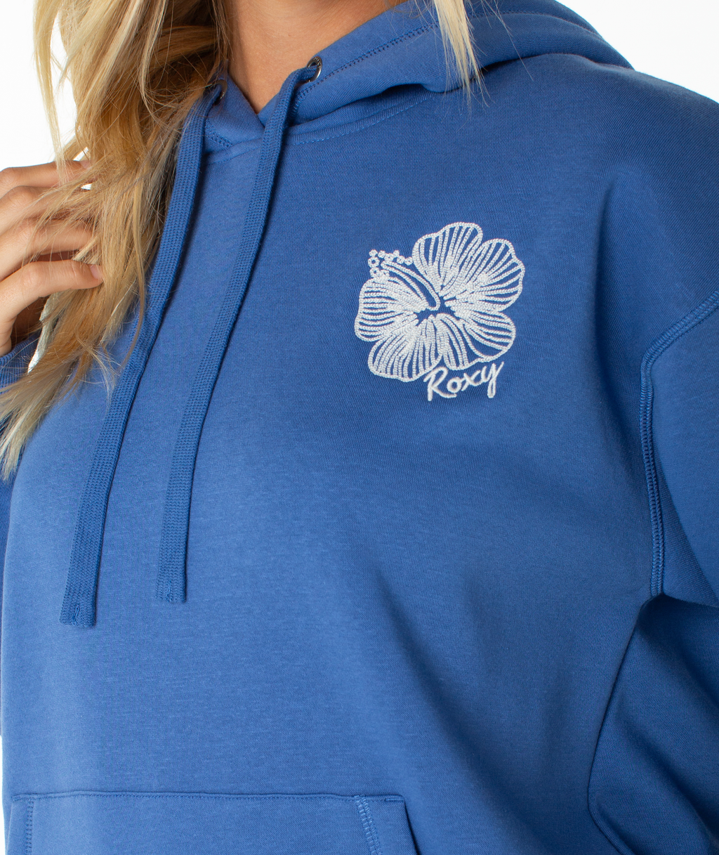 Roxy Women's Wailea Floral Hoodie - DUTCH BLUE STITCHED HIBISCUS