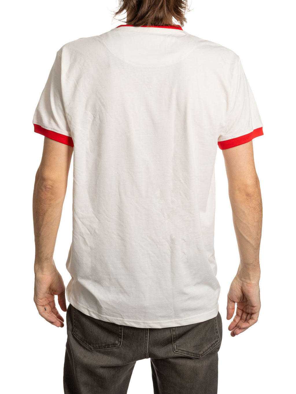Calhoun Montreal Canadiens Distressed Ringer Tee - Natural/Red, back