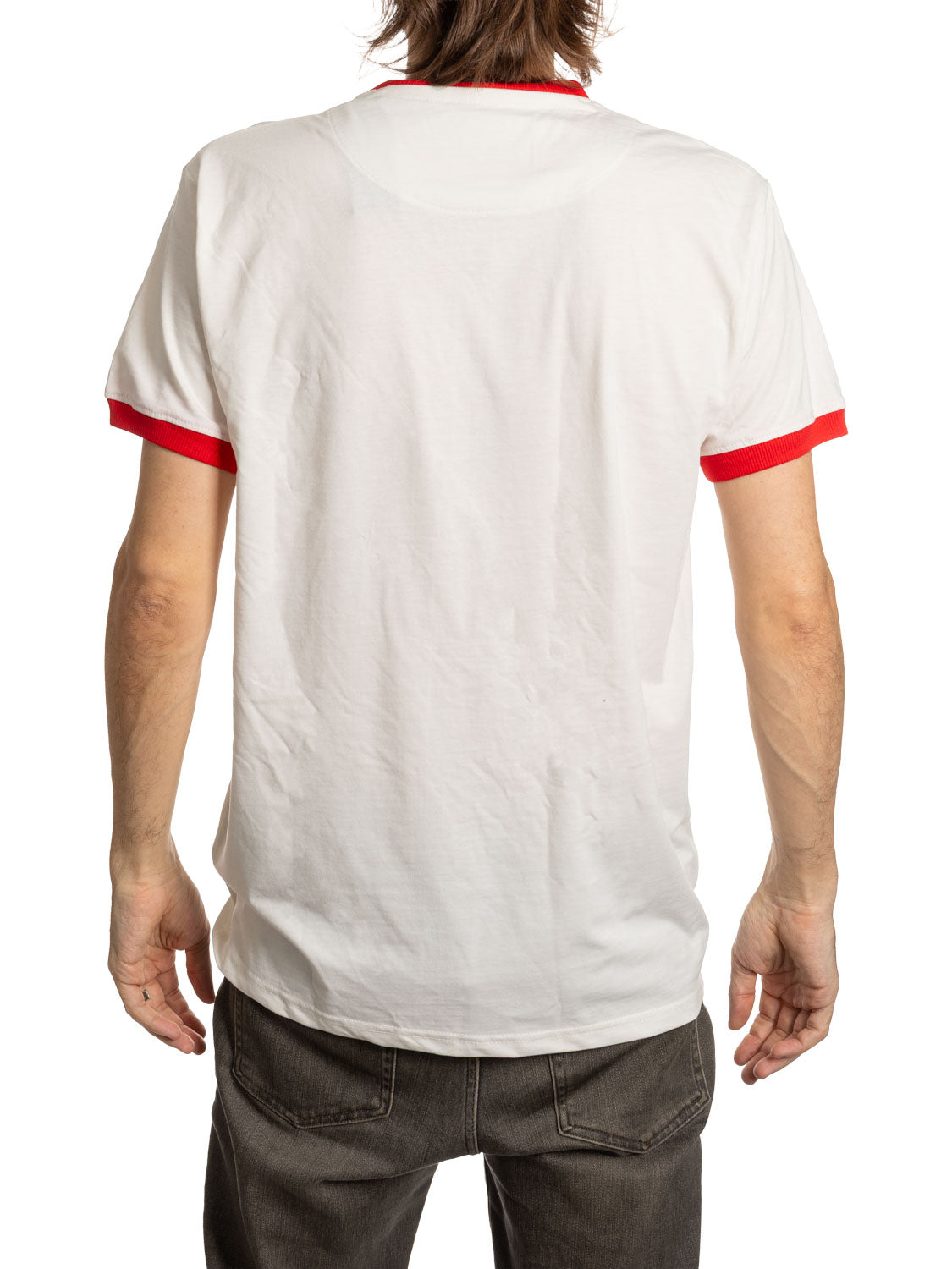 Calhoun Montreal Canadiens Distressed Ringer Tee - Natural/Red, back