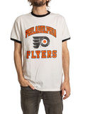 Calhoun Philadelphia Flyers Distressed Ringer Tee - Natural/Black, front