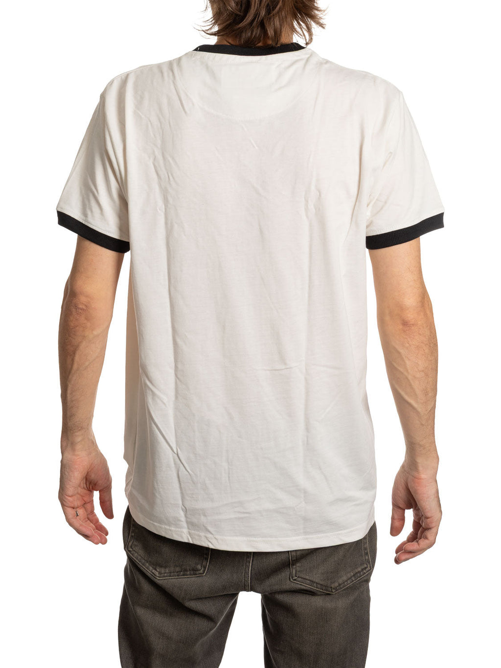 Calhoun Utah Mammoth Distressed Ringer Tee - Natural/Black, back