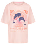 Roxy Girls' Ocean Life Oversized Tee - Veiled Rose - front