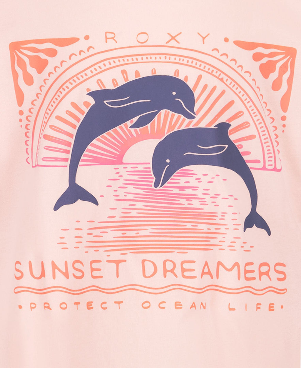 Roxy Girls' Ocean Life Oversized Tee - Veiled Rose - detail