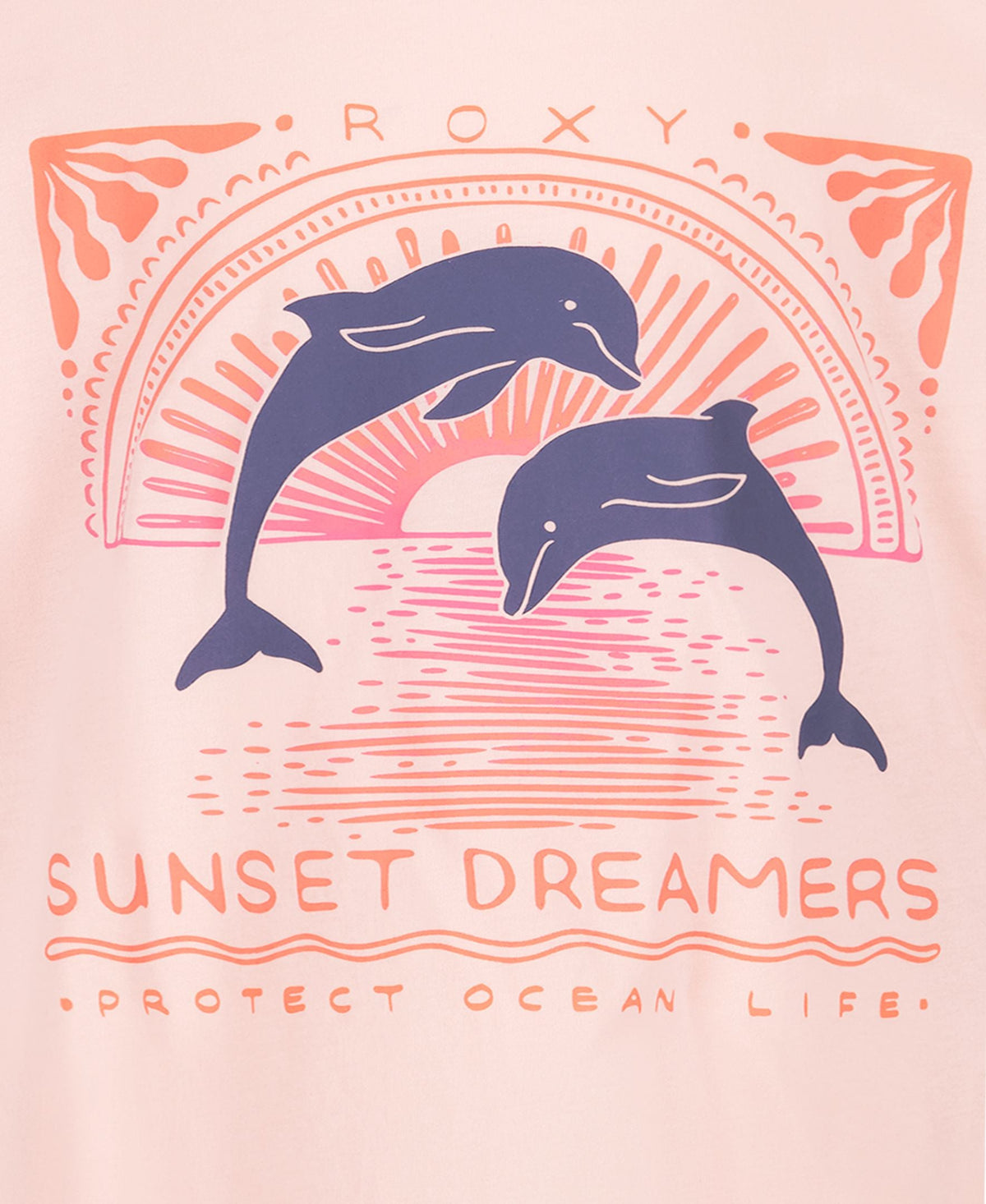 Roxy Girls' Ocean Life Oversized Tee - Veiled Rose - detail