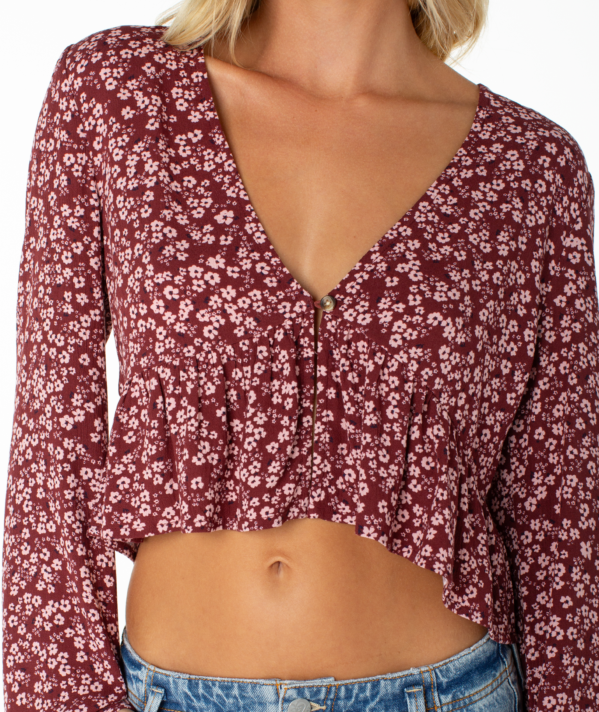 Roxy Women's Night Sky Long Sleeve Top - PORT MARGARITA DITSY