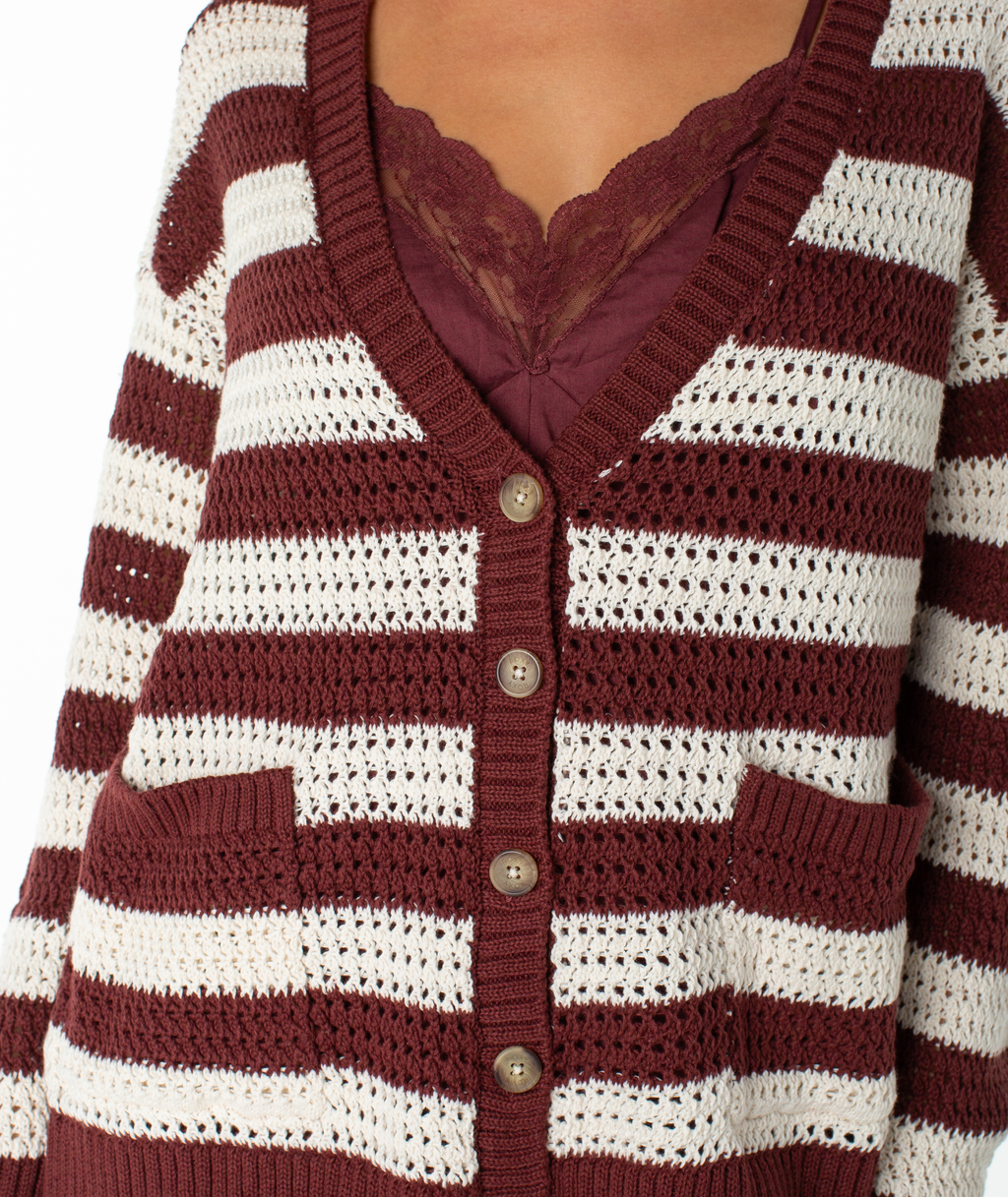 Roxy Women's Tamarindo Cardigan - PORT STRIPE