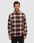 Tentree Forest Flannel Shirt - RED CHESTNUT STORM PLAID