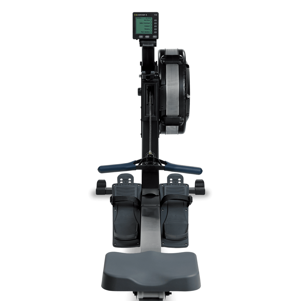 Concept2 RowErg Rower with PM5 Monitor - PM5 monitor and footrests, rider view