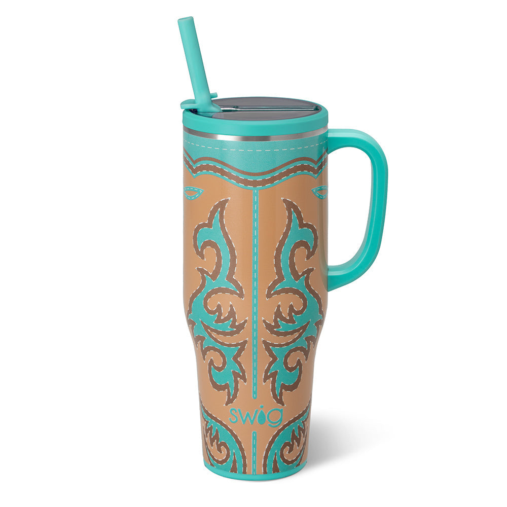 Swig 40oz Mega Mug - BOOT SCOOTIN' TURQUOISE