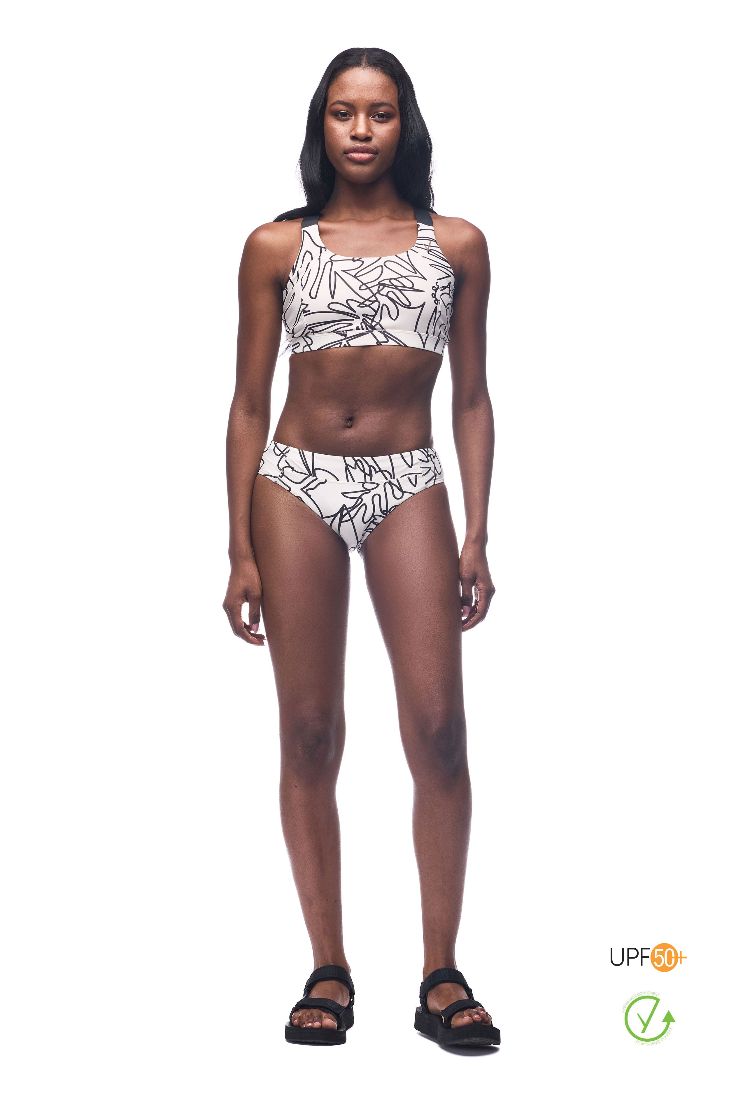 Indyeva Peka II Hematite Botanical swim bottom front
