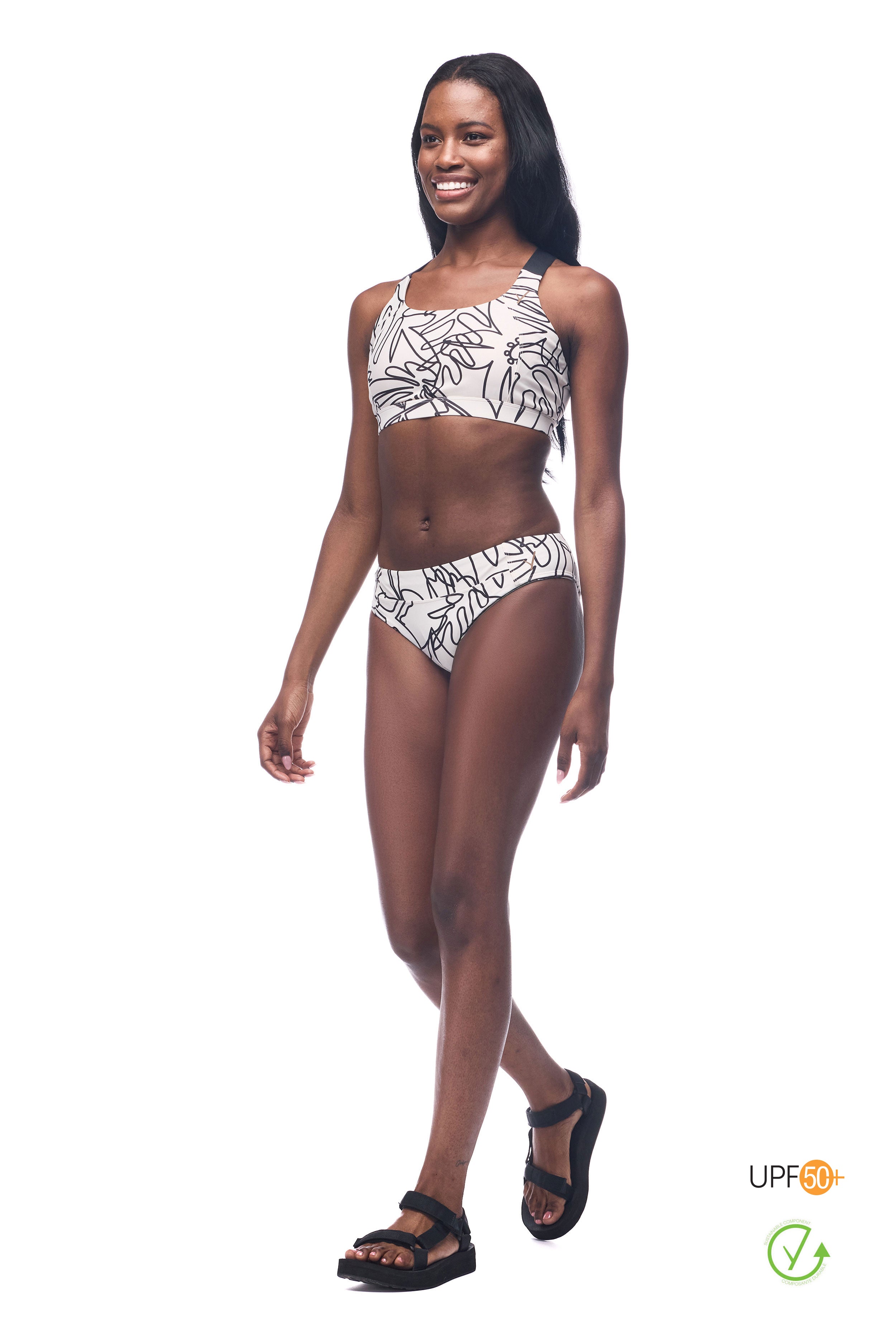Indyeva Peka II Hematite Botanical swim bottom side