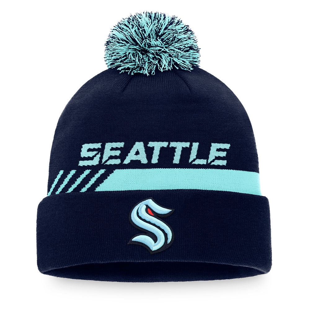Fanatics Seattle Kraken Authentic Pro Rink Cuffed Pom Beanie