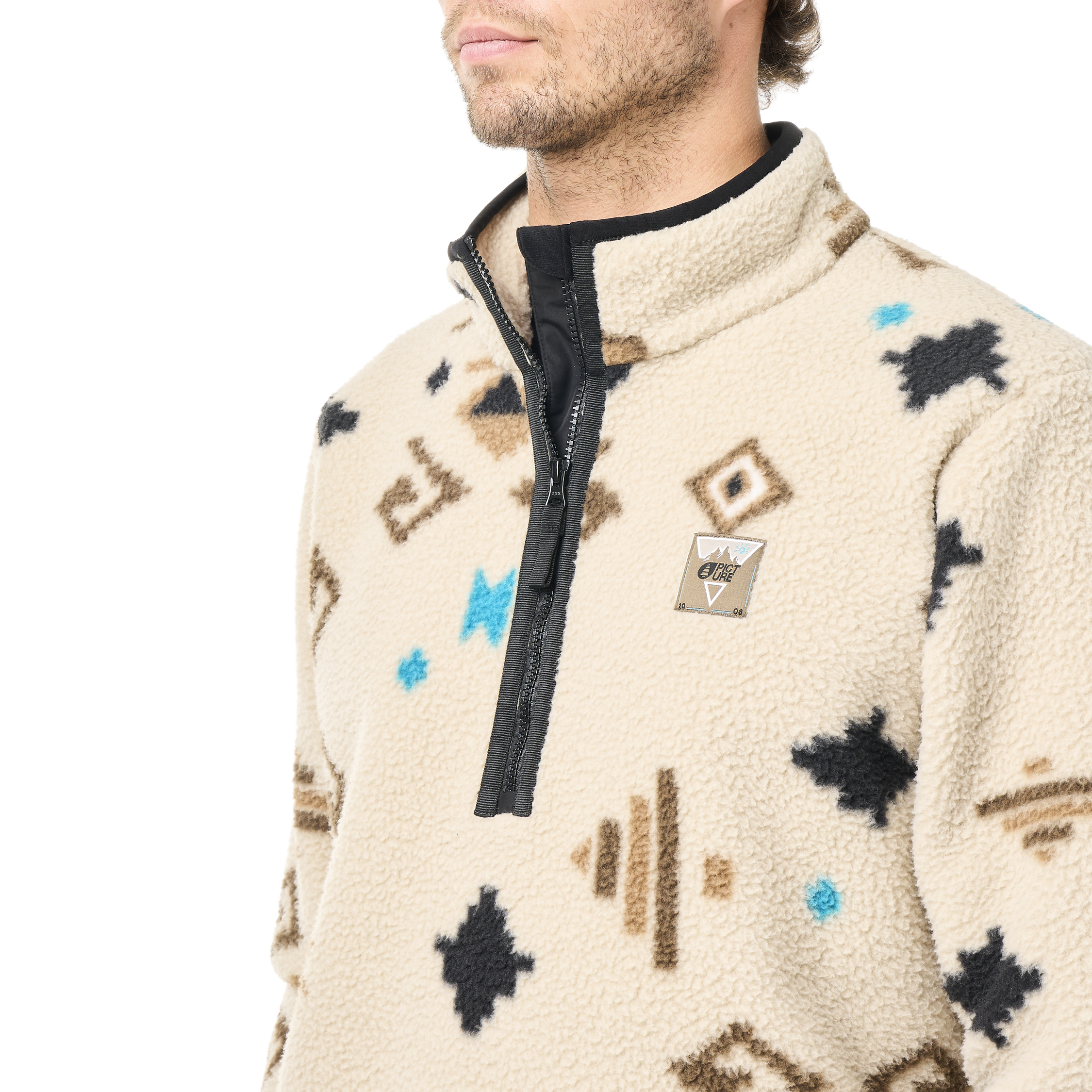 Picture Organic Men's Kimag Printed 1/4 Fleece - Emeral Print - view 6