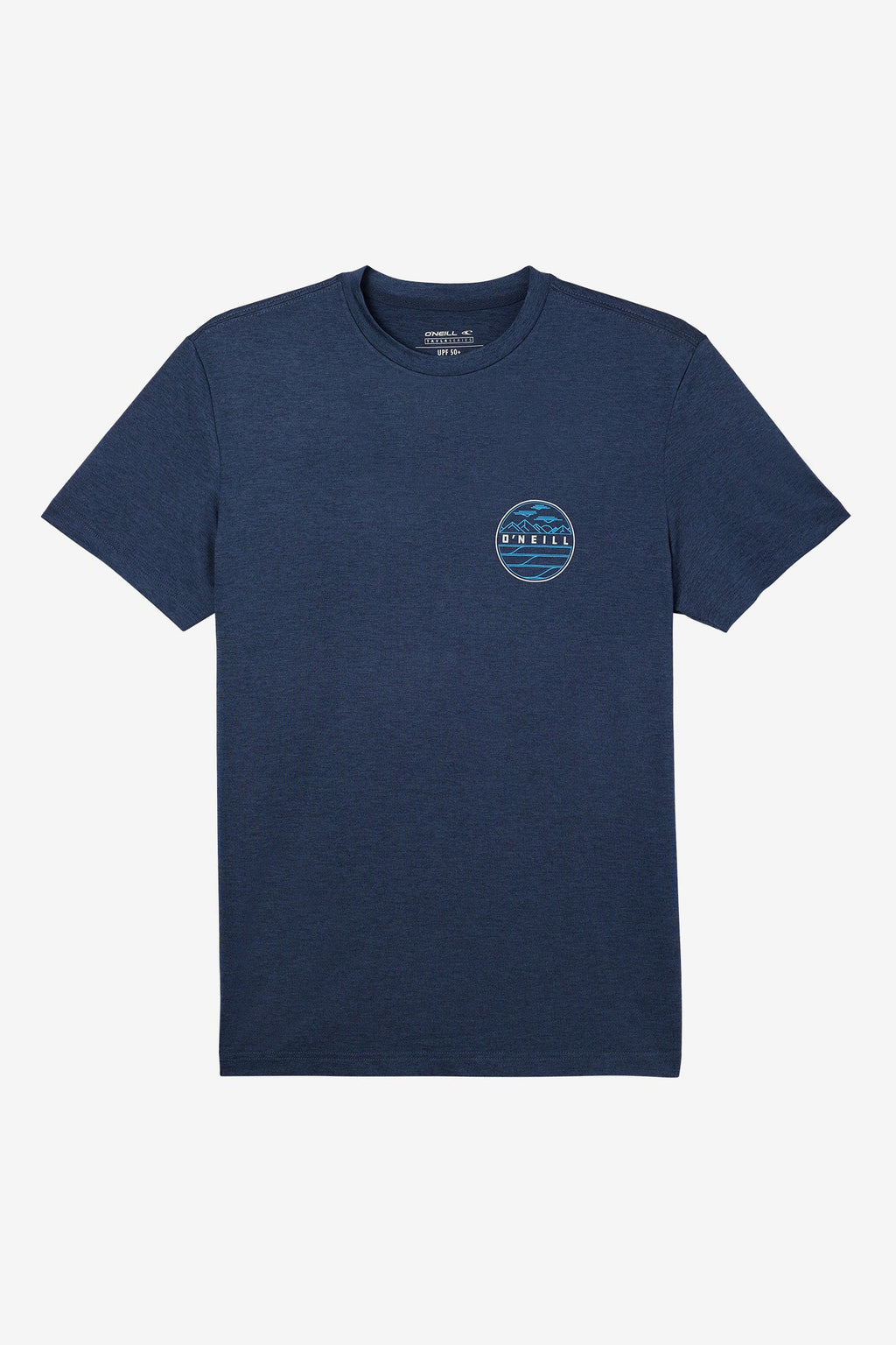 O'Neill Traveler UPF Tee in Heather Navy - fabric detail