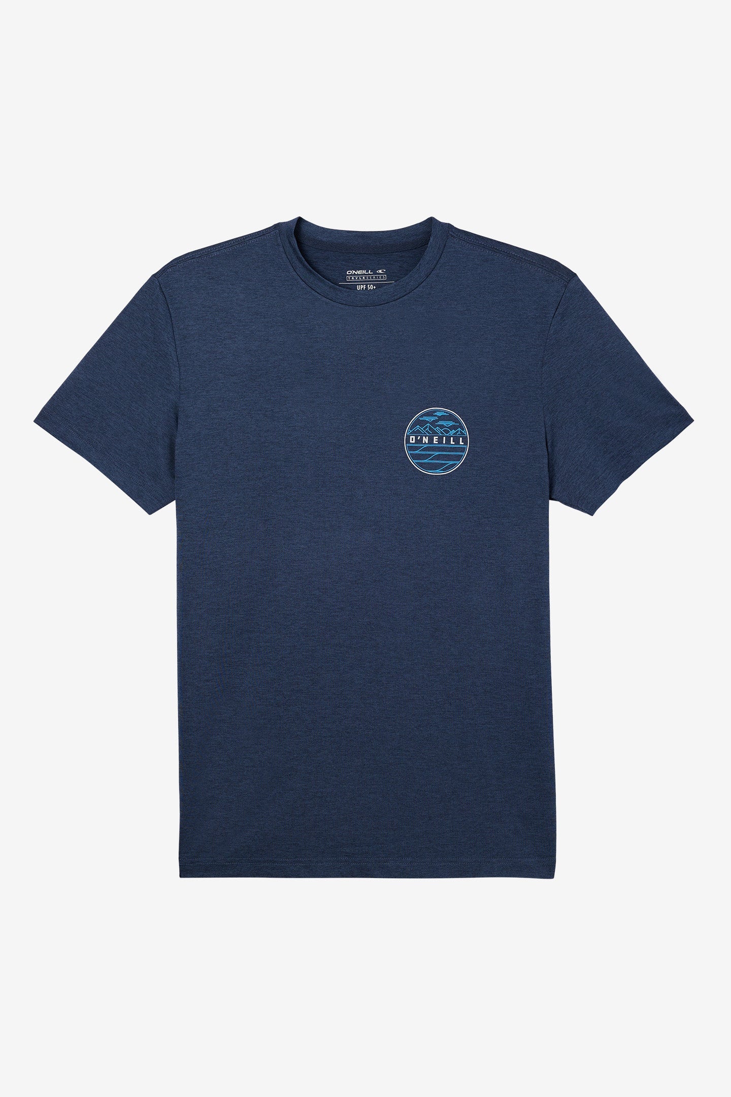 O'Neill Traveler UPF Tee in Heather Navy - fabric detail