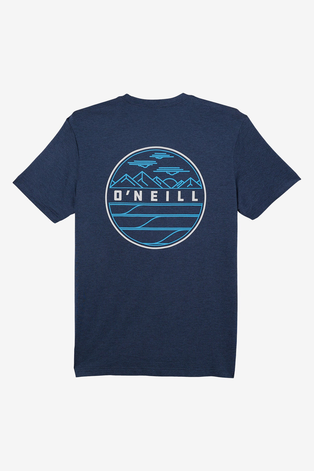 O'Neill Traveler UPF Tee in Heather Navy - on model back