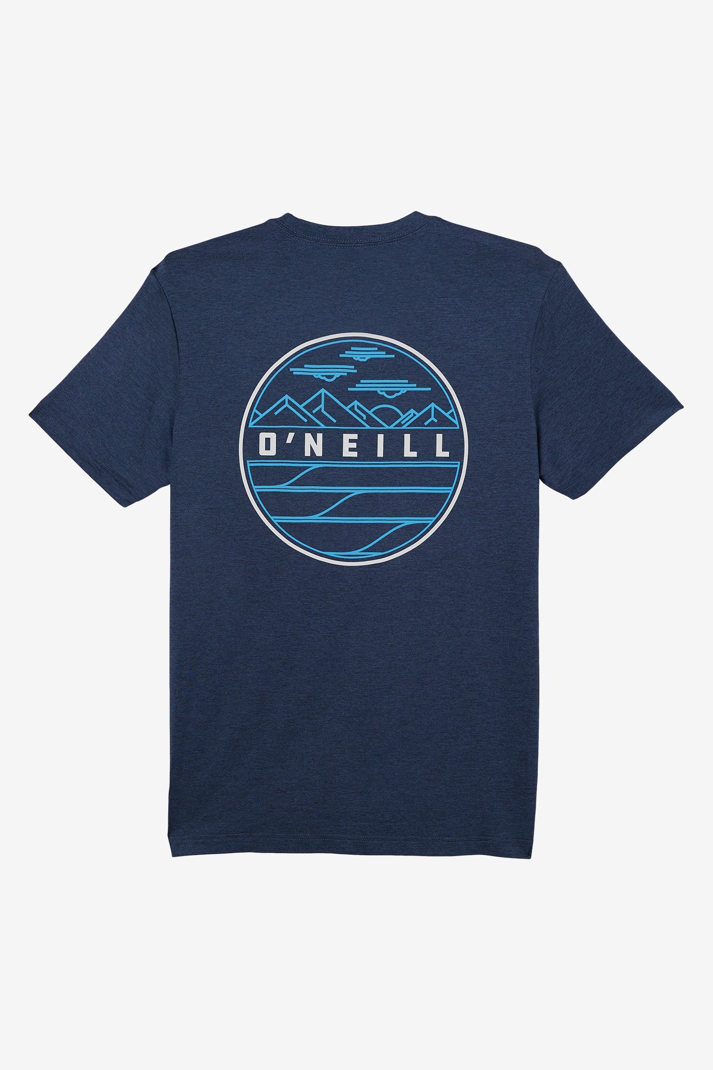 O'Neill Traveler UPF Tee in Heather Navy - on model back